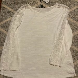 White long sleeve top